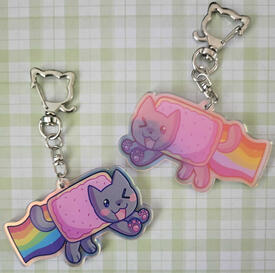 nyan cat rainbow holo charm