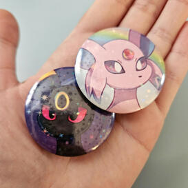Espeon and Umbreon Holo Buttons