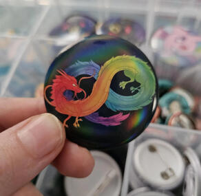 Autism Pride Dragon Button